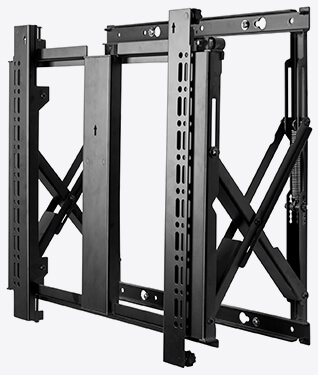Modular pop-out video wall mount with multiple screens