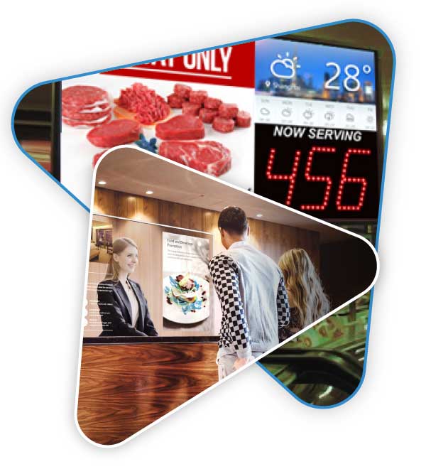 Digital signage application showcasing interactive content and information display.